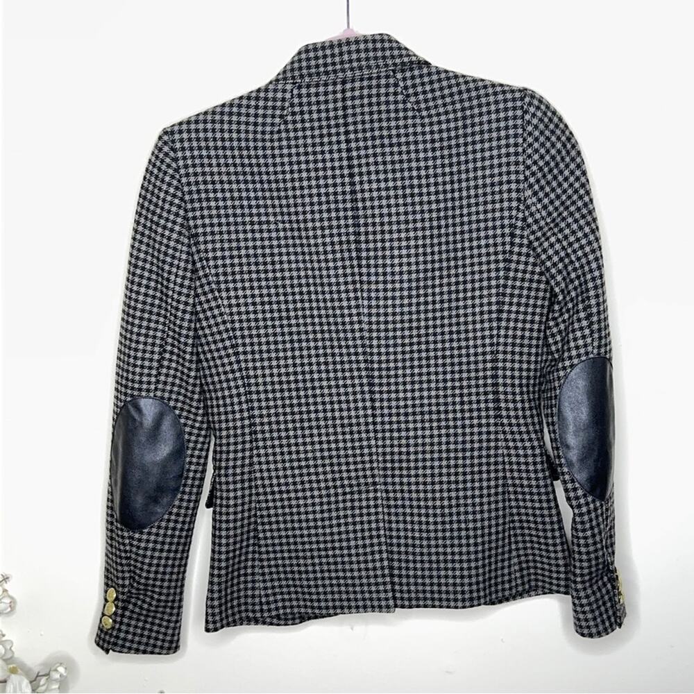 J. CREW Keating Houndstooth Boy Wool Blazer Black Gray {HH27} - Picture 3 of 5